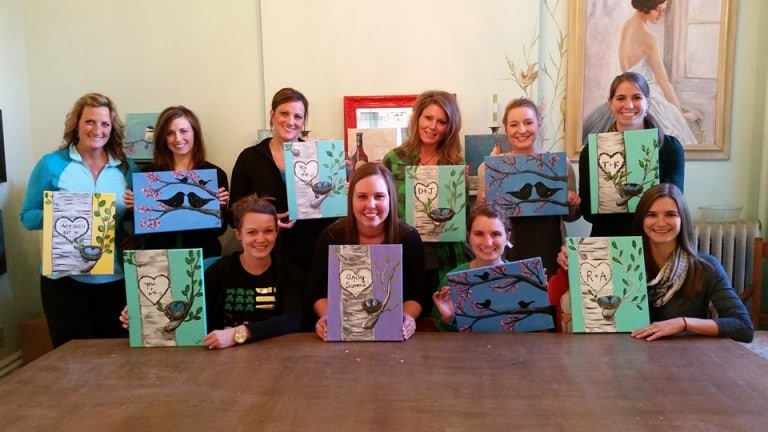 Kristen Berning, Alexia Oetken, Dubuque Dental Team, Sarah Barnes, Create It, Paint Party